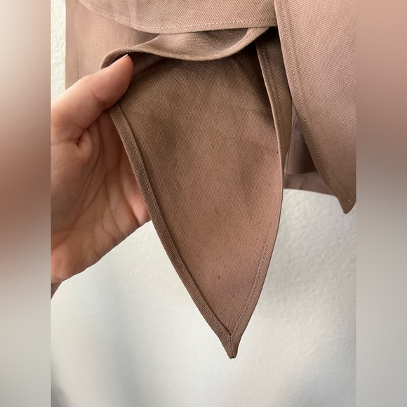 TIBI Removeable Tie Mini Linen Skirt in Camel Tan Women's Size 0 - Picture 11 of 15